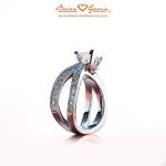 Brian Gavin Custom Split Euro Shank Princess Cut Diamond Engagement Ring
