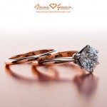 Eva's Rose Gold Tapered Tiffany and Matching Band