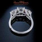 Lien's Ring is set with her 1.52 ct Center Stone and .90 ct Side Stones