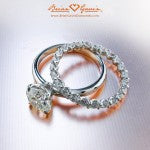 Julieann's Full Eternity U-Prong Band with her Grace Solitaire