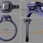 Final CAD Illustration of Ashley's Halo Diamond Engagement Ring