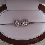 Gwen's Diamond Studs in her New Brian Gavin Hearts Jackets