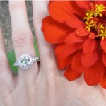 Hand Shot of Shauna's Brian Gavin Custom Halo Engagement Ring