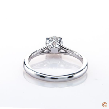 0.522 ct F VS1 Black By Brian Gavin Round With Hearts And Arrows Set In The Simone 14k White Gold Ring