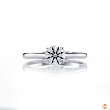 0.522 ct F VS1 Black By Brian Gavin Round With Hearts And Arrows Set In The Simone 14k White Gold Ring
