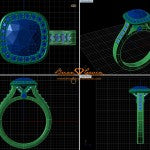 Brian Gavin CAD of Katie's Original Platinum Halo Diamond Engagement Ring