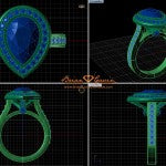 CAD Rendering of the Brian Gavin Diamond Halo Ring