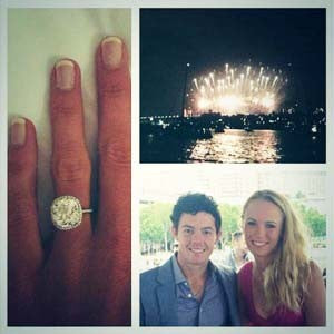 rory mcllroy and caroline wozniacki engagement ring - new years