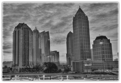 black and white downtown Atlanta, GA