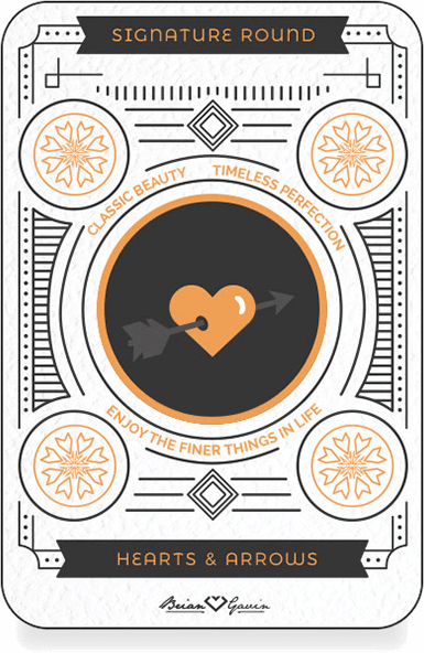 Illustration of a custom playing card design featuring a heart with an arrow through it