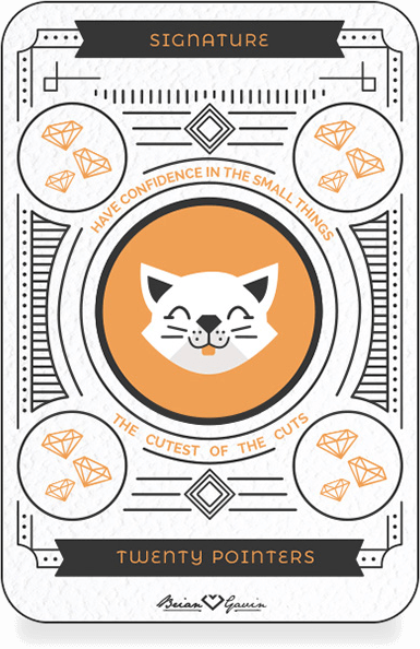 Illustration of a custom playing card design - "Twenty Pointers"