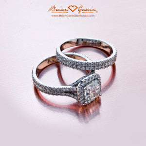 Brian Gavin Ashley Halo Setting Adapting For Fancy Yellow Emerald Cut Diamond