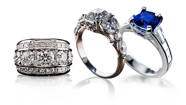 Image of three custom-made rings