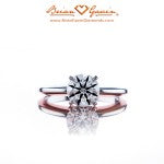 Brian Gavin Blue set in 14K White Gold 4 Prong Solitaire