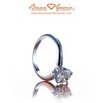 Brian Gavin Blue set in 14K White Gold 4 Prong Solitaire