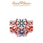 Brian Gavin Signature Cushion Cut Diamond in 14K Rose Gold Custom Setting