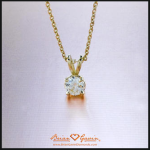 4 prong solitaire style diamond pendant