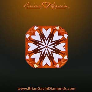 hearts pattern - signature cushion cut diamond