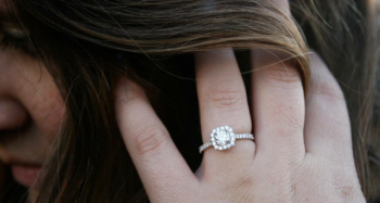 Nick and Lauren's Grouse Mountain Proposal featuring Brian Gavin Diamonds' Anita Halo Engagement Ring