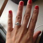 Alexa's Hand Picture of her Brian Gavin Diamond Engagement Ring