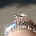 A Side View of Emily's Ring with her Diamond Band