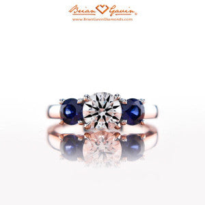 sapphire platinum 3 stone ring