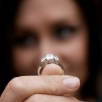 Lori's Three Stone Princess Cut Trellis Engagement Ring