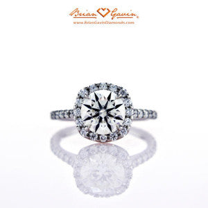 Will I Color Diamond Look Yellow in White Gold - Brian Gavin Anita Halo Engagement Ring