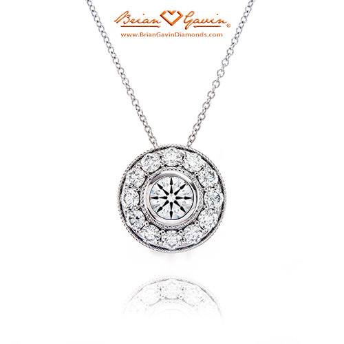 Amazon.com: 1 Ct Halo Diamond Pendant Necklace 18