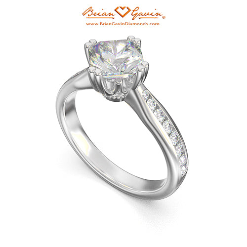 Diagonal Double Prong Half Eternity Channel Set Ring for Quadex