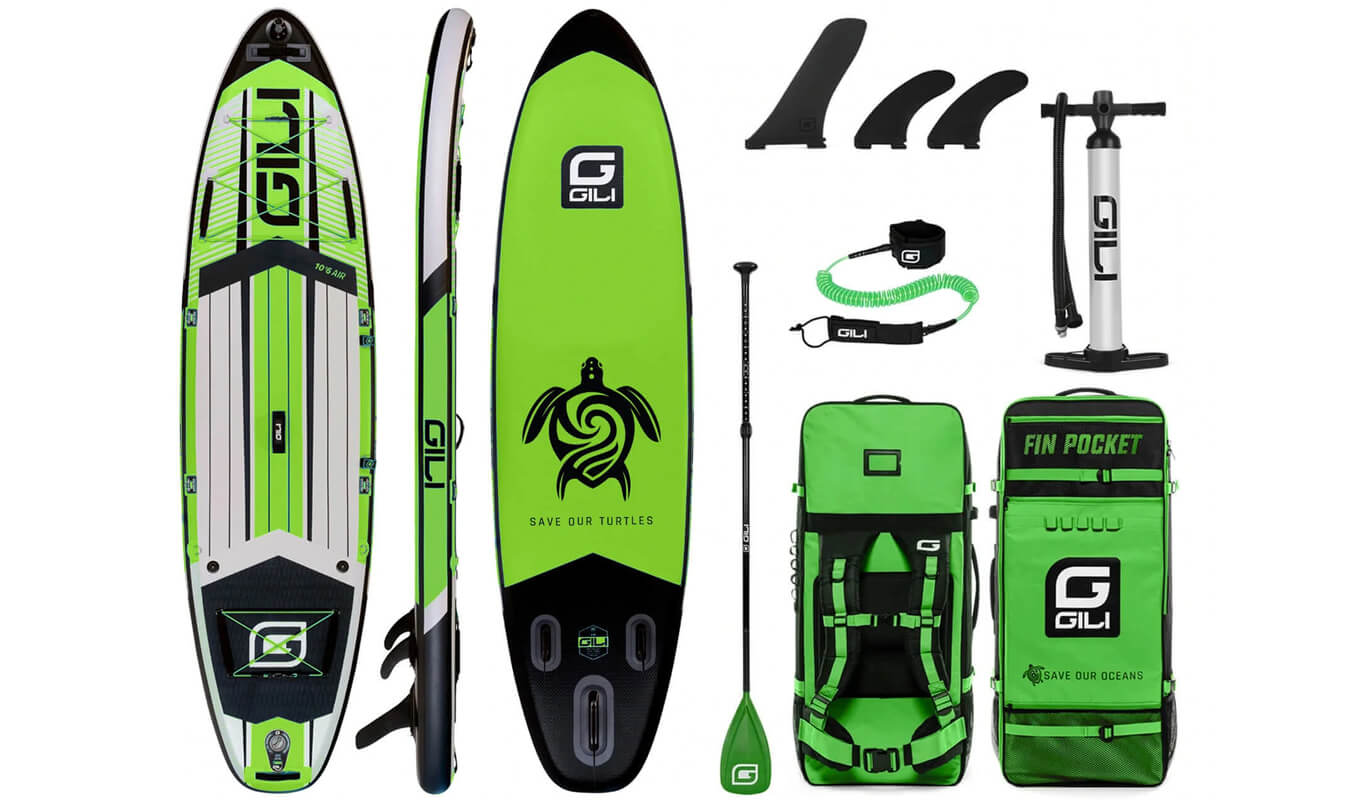 Air inflatable paddle board package