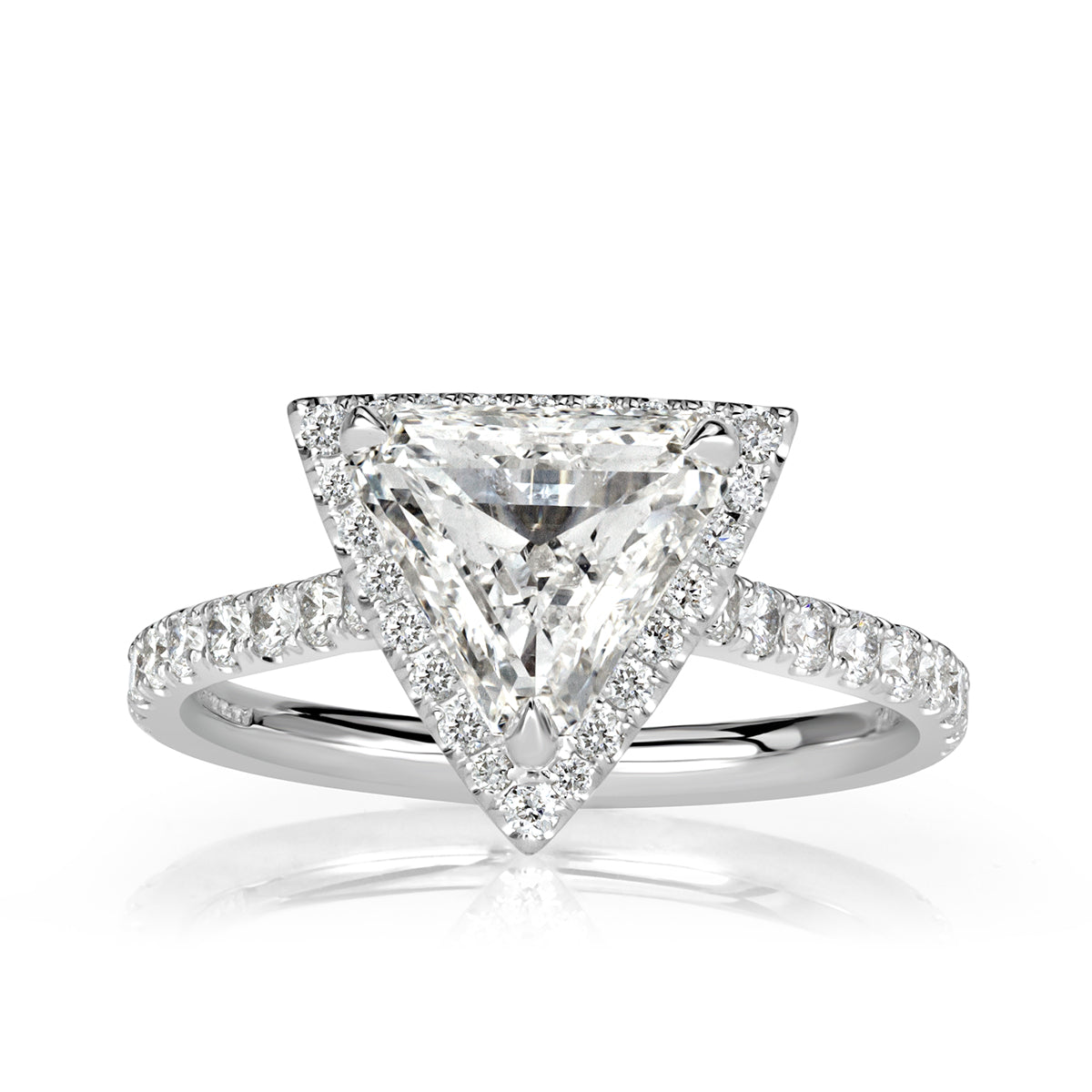 Trillion Classic Cubic Zirconia Solitaire Engagement Ring with Matching Wedding  Band