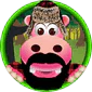 Forum avatar depicting pink hippo character wearing a full beard and mustache, and a sherpa hat, and standing in front of a nepalese background.