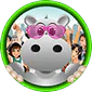 Forum avatar depicting gray hippo character wearing pink heart shaped sunglasses, and standing in front of a crowd of adoring fans.