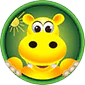 Forum avatar depicting yellow hippo character enjoying the sunshine.