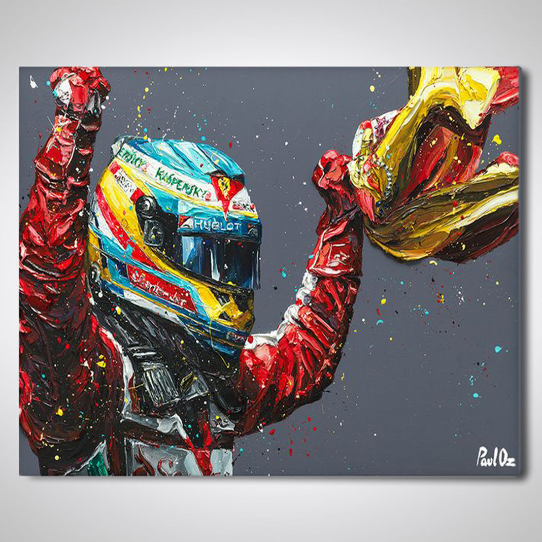 Fernando Alonso F1 Racing Poster Painting - Tenorarts