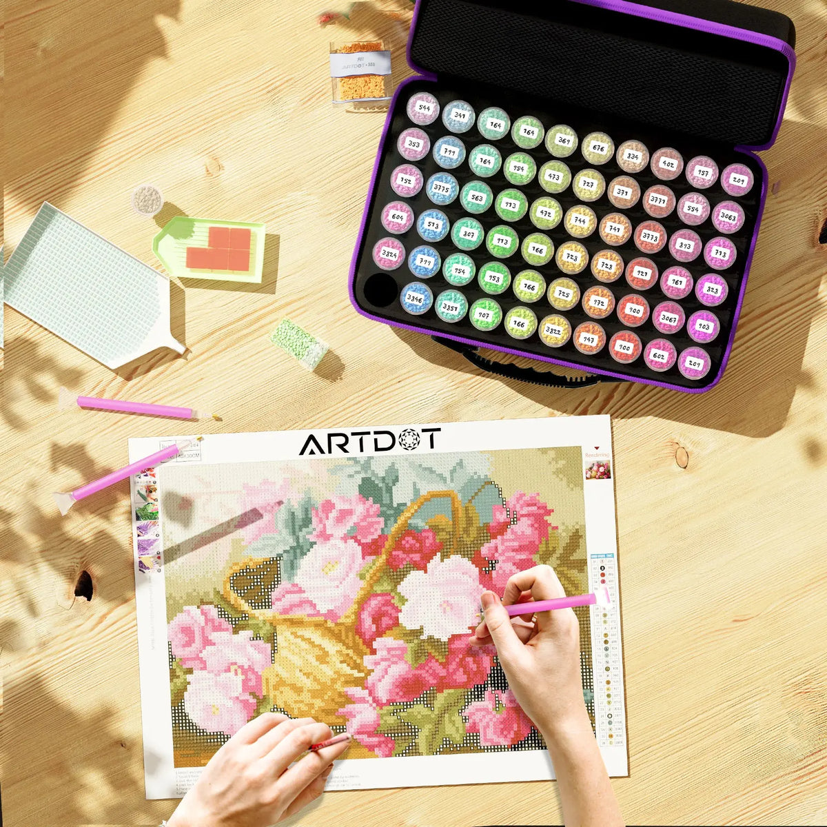 ARTDOT 9 Pack Storage Containers for Diamond Painting Craft Organizers  Total 288 Slots for Diamond Art Tools（Funnel Included） - AliExpress
