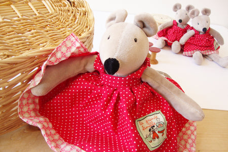 Plush Nini the mouse MOULIN ROTY with baby mouse La Grande Famille