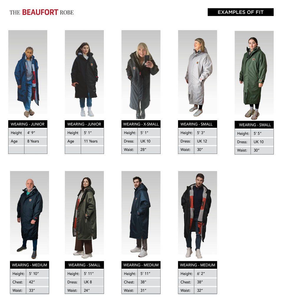 D-Robe Unisex Jacket Size Reference Guide