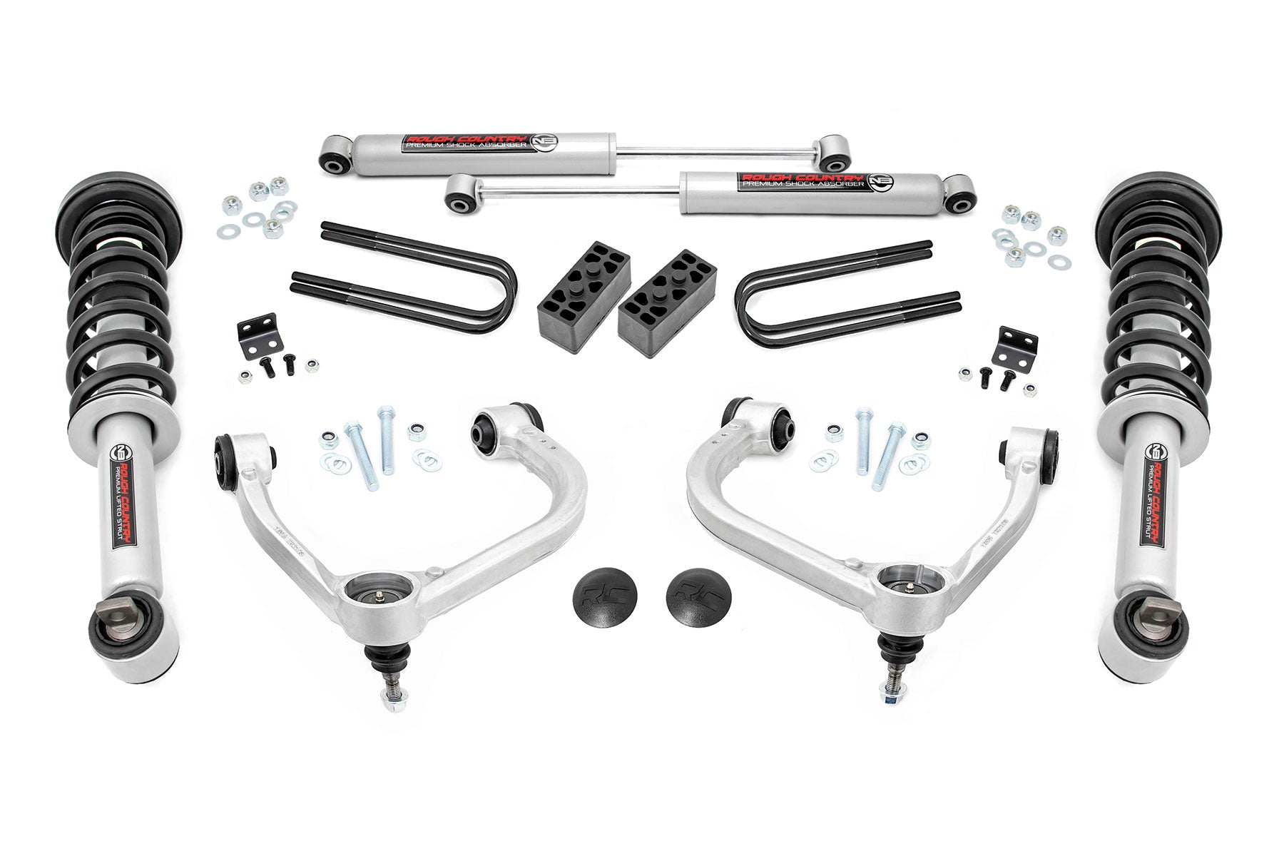 Rough Country 54540-RC 3 Inch Lift Kit, M1 Struts, 14-20 Ford F-150 4WD