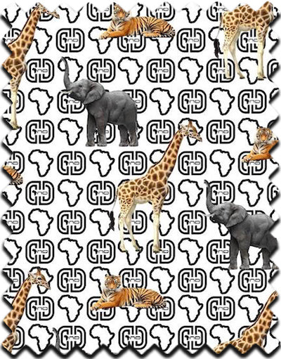 D&D Animals Print (White) African Fabrics