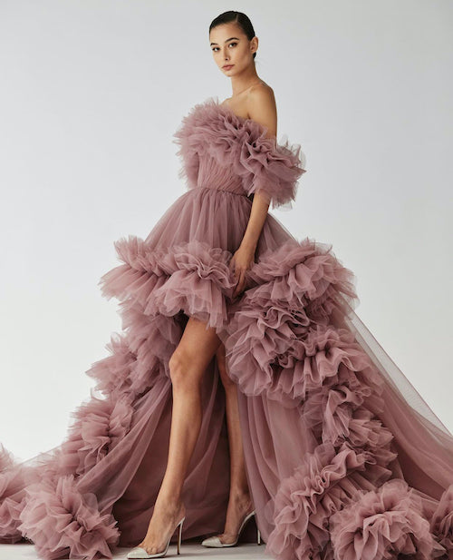 Buy Baby Pink Stunning Designer Party Wear Gown | Gowns