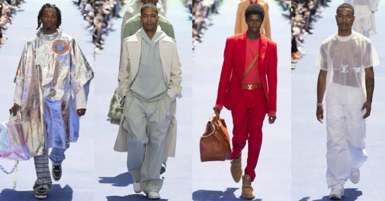 Louis Vuitton's Virgil Abloh showcases men in dresses and skirts