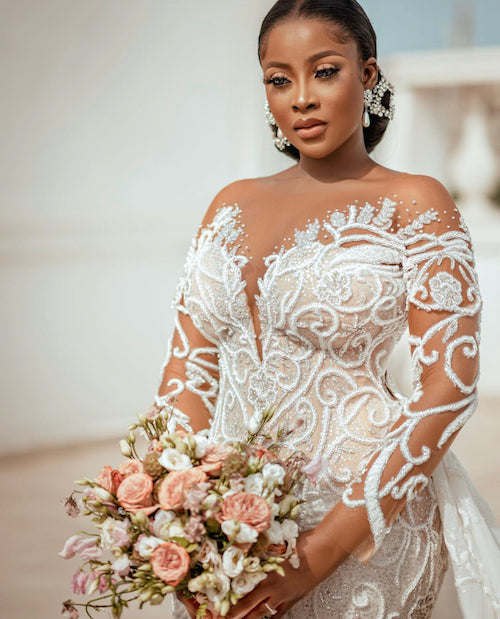 White Lacey Christian Wedding Gown by HER CLOSET for rent online | FLYROBE