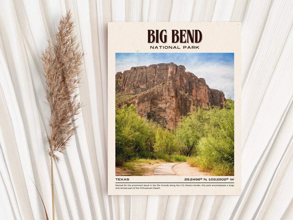 Big Bend National Park Vintage Wall Art, Texas, USA