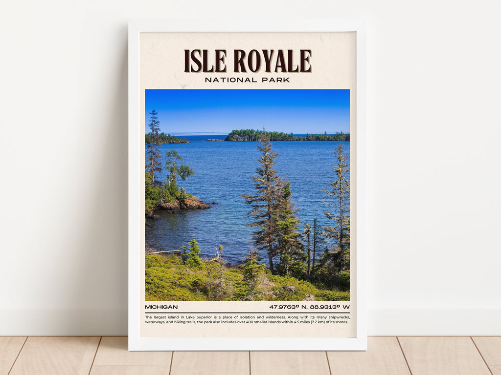 Isle Royale National Park Vintage Wall Art, Michigan, USA