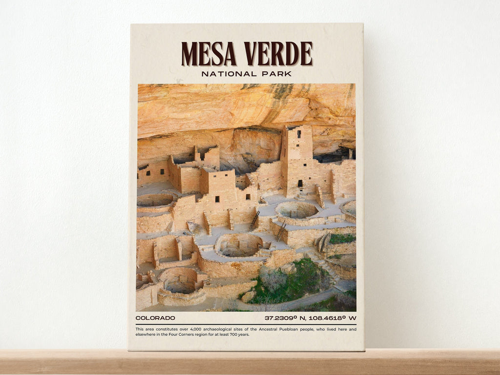 Mesa Verde National Park Vintage Wall Art, Colorado, USA