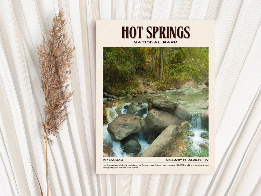 Hot Springs National Park Vintage Wall Art, Arkansas, USA