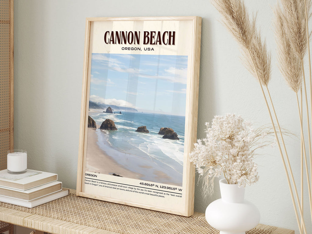 Cannon Beach Vintage Wall Art, Oregon, USA