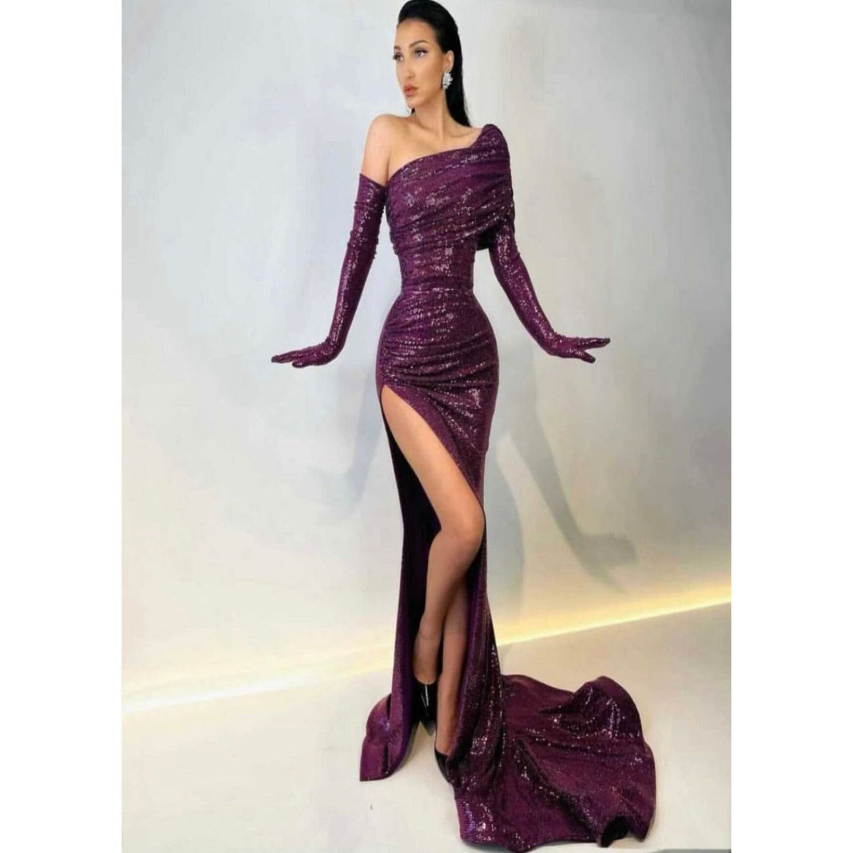 Lia Stublla Metal Gown - Purple – SBS Dress Hire